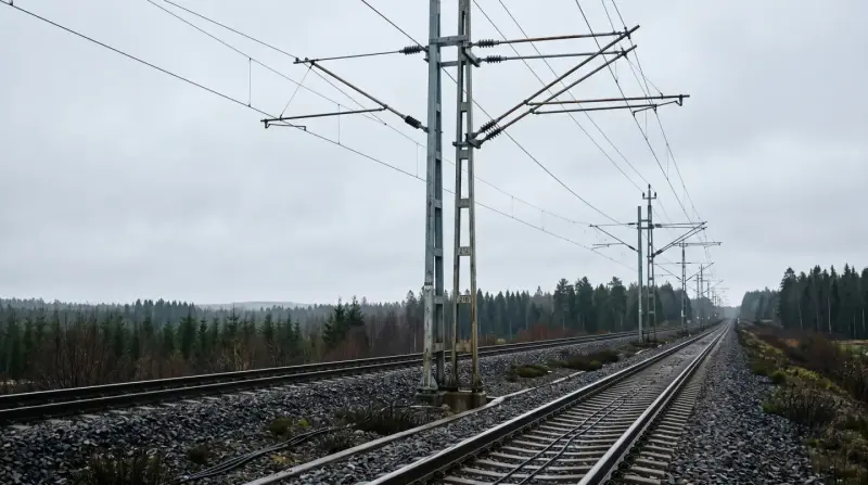 Kontaktledning längs ett elektrifierat dubbelspår